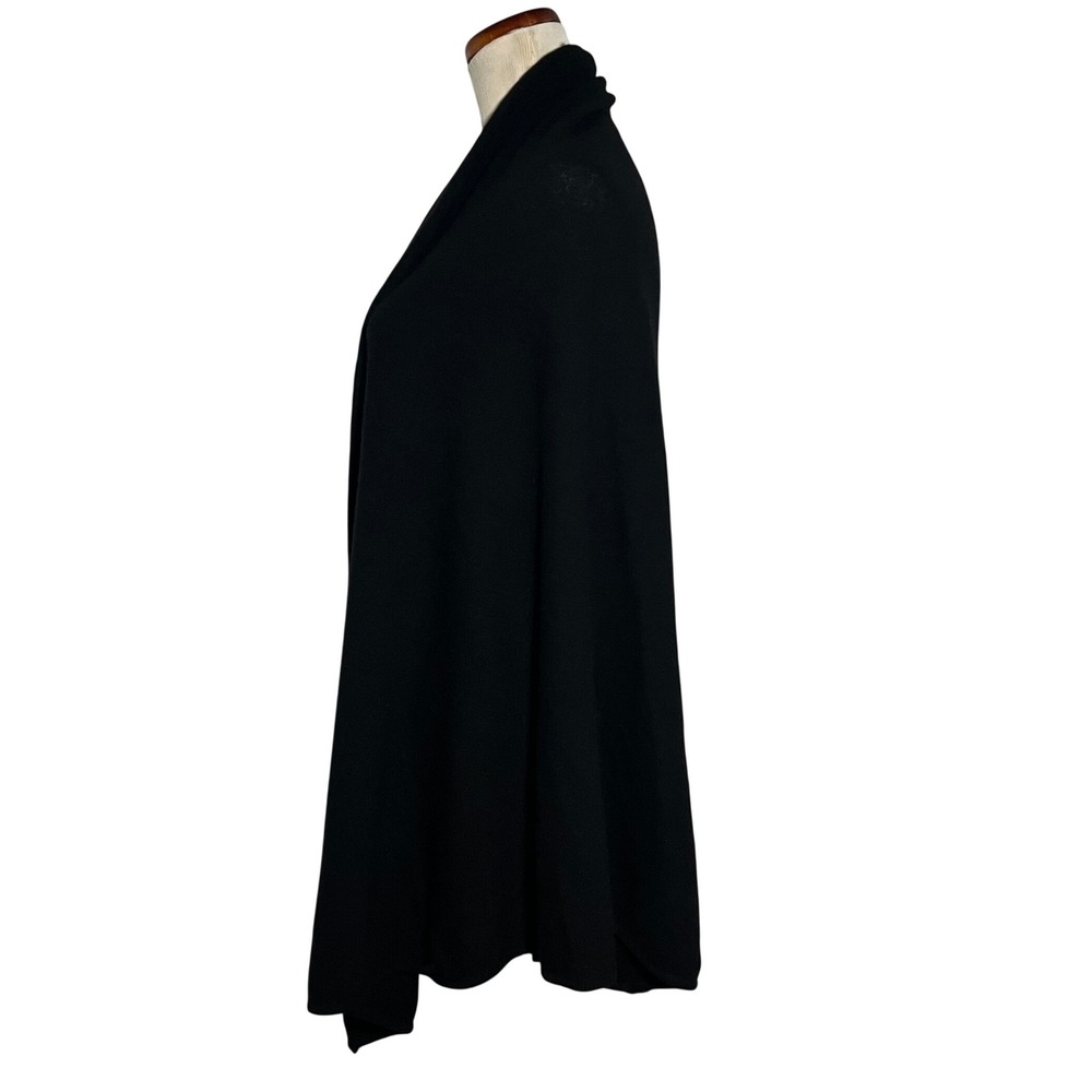 Saks Fifth Avenue Cashmere Wrap Womens OS Black Open Front Poncho Shawl - Picture 2 of 7